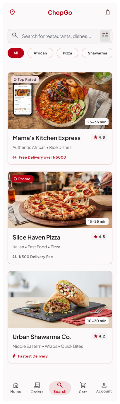 Food delivery application